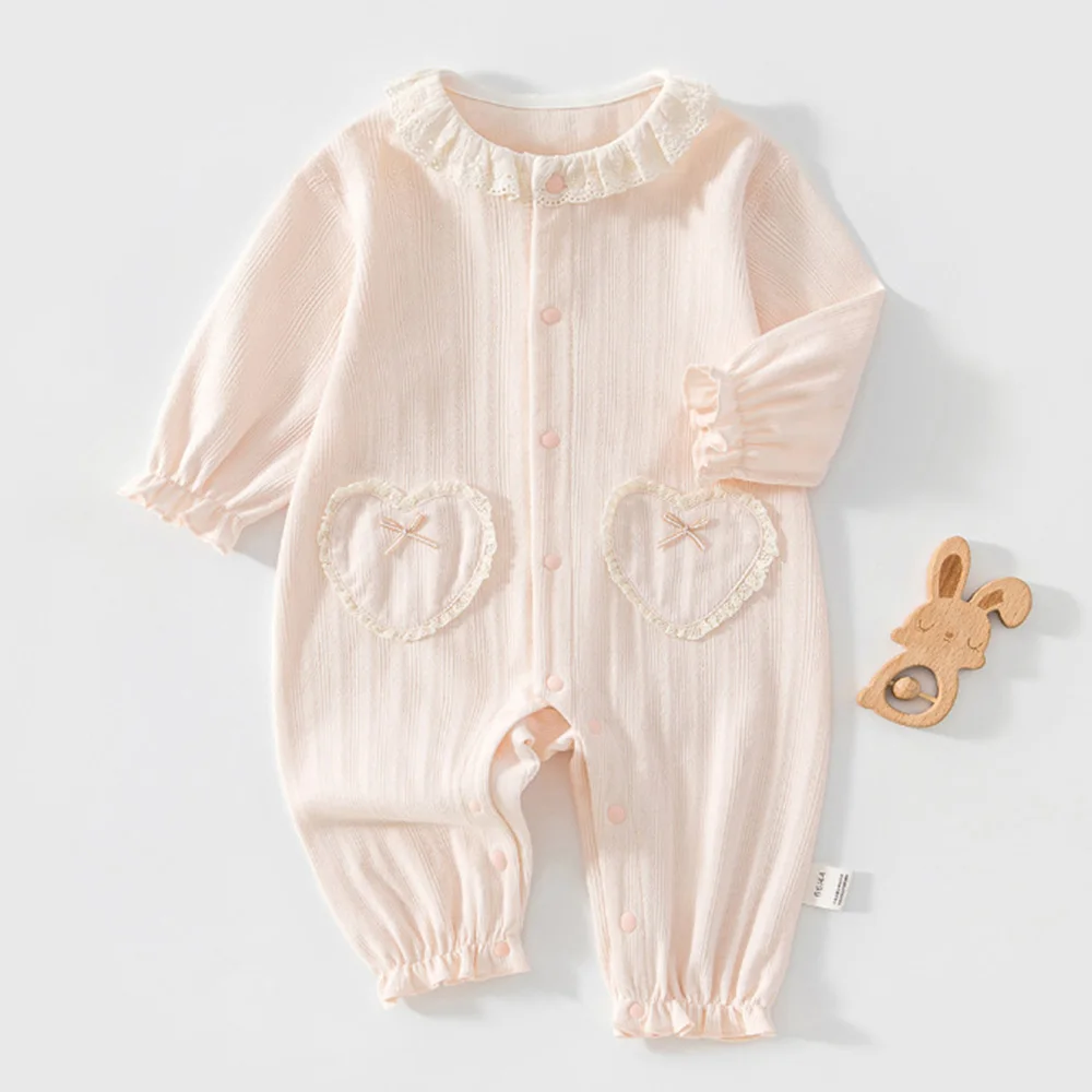 My First Christmas Baby Girl Romper Ruffles Cotton Solid Color Fall Winter Infant Boutique Clothing Princess Newborn Jumpsuit