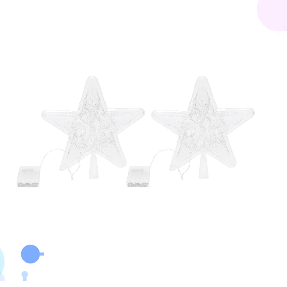 

2Pcs Topper Star Shape LED Lighted Decoration Holiday Lighted Christmas Tree Topper Festive DIYnaments Christmas Tree Light
