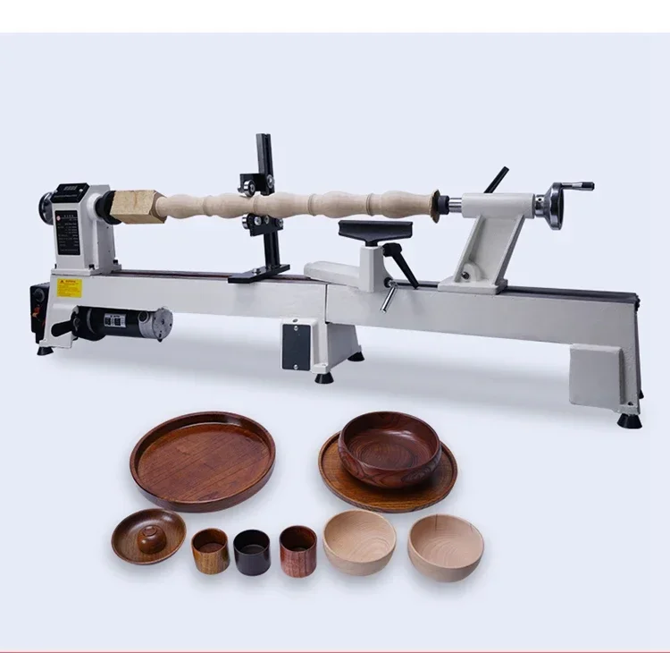 220V / 750W 4 Inch Chuck Variable Speed Mini Wood Lathe Machine with Digital Display Woodworking Lathe