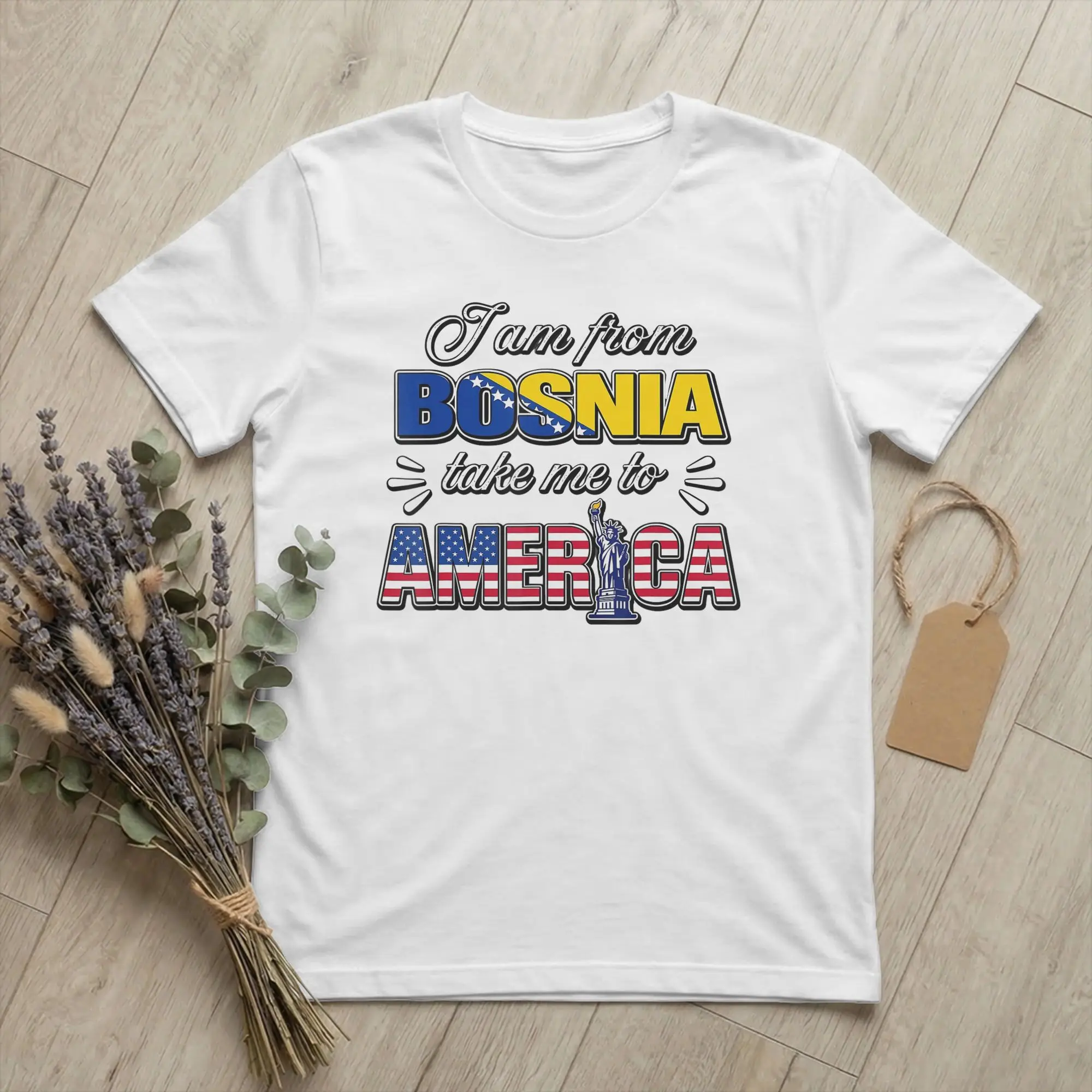 Men's T-Shirt From Bosnia Take Me To America Unique Cotton Tees Short Sleeve Funny T Shirts O Neck Clothes 6XL