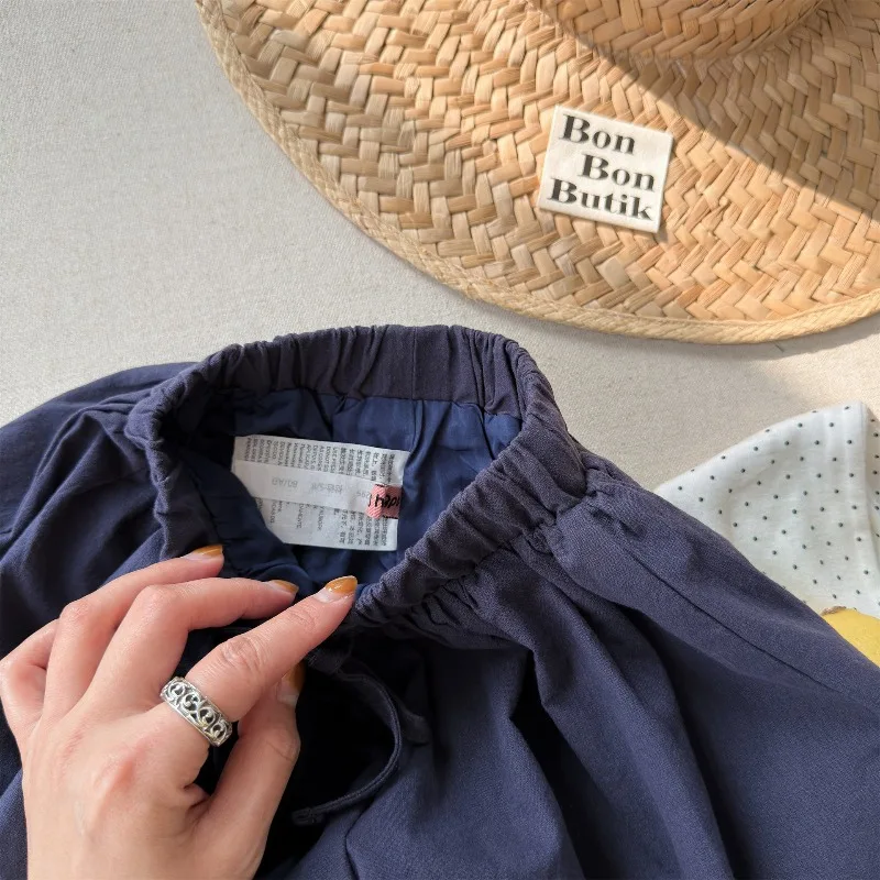 Neue Sommer-Shorts für Mädchen im koreanischen Stil, einfarbig, für Kleinkinder, schicke Kürbis-Shorts, stilvolle, lässige Urlaubs-Outdoor-Shorts – Detail 8