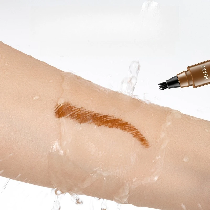 5 Kleuren Wenkbrauw Pen Waterdicht 4 Vork Tip Wenkbrauw Tattoo Potlood Niet Zwak Kleurstof Extreem Fijne Wenkbrauwpotlood Make-Up tool