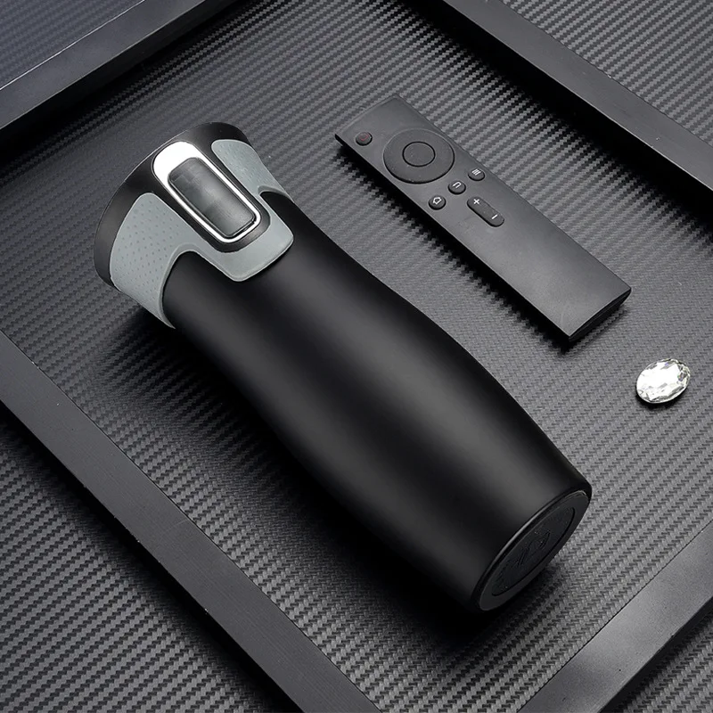 Insulated Coffee Travel Mug 450ml 15oz Stainless Steel Vacuum Flask One-Click Lid Leakproof for Office Car Travel