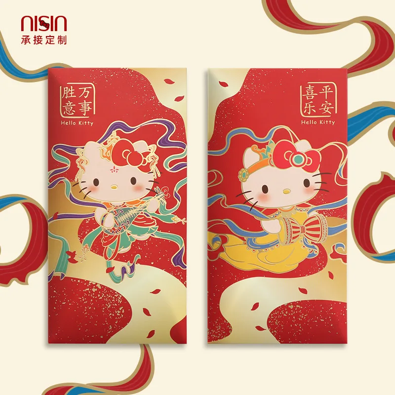 Sanrio Hello Kitty Cute Dunhuang Kt Cat Red Envelope Kawaii Periphery Victory in Everything Blessing New Year's Money Packing