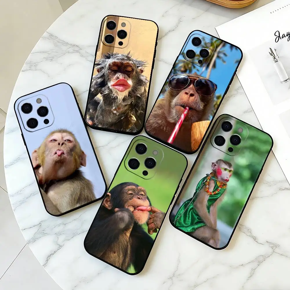 

S-Super funny monkey Phone Case Silicone Soft For IPhone 17 16 15 14 13 12 11 X XR Plus Pro Max Plus