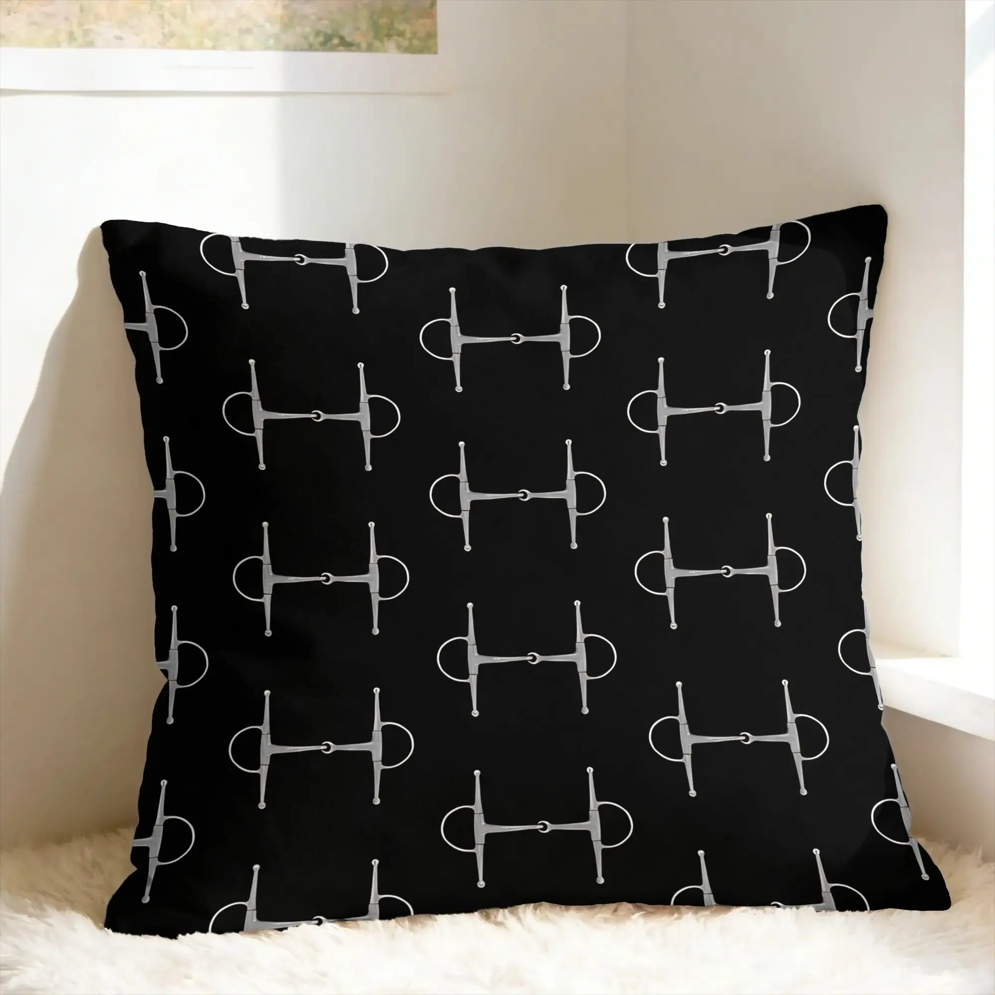 Snaffle Bit Pillowcases  Vintage Pillow Case For Couch Sofa Bedroom Graphic Pillow Cover