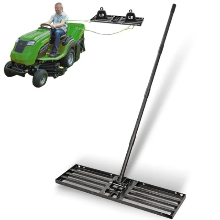 

Lawn Leveling Rake 34x10 with 68 Long Adjustable Stainless Steel Handle for Leveling Soil Grass Sand or Dirt Heavy Duty Lawn Le