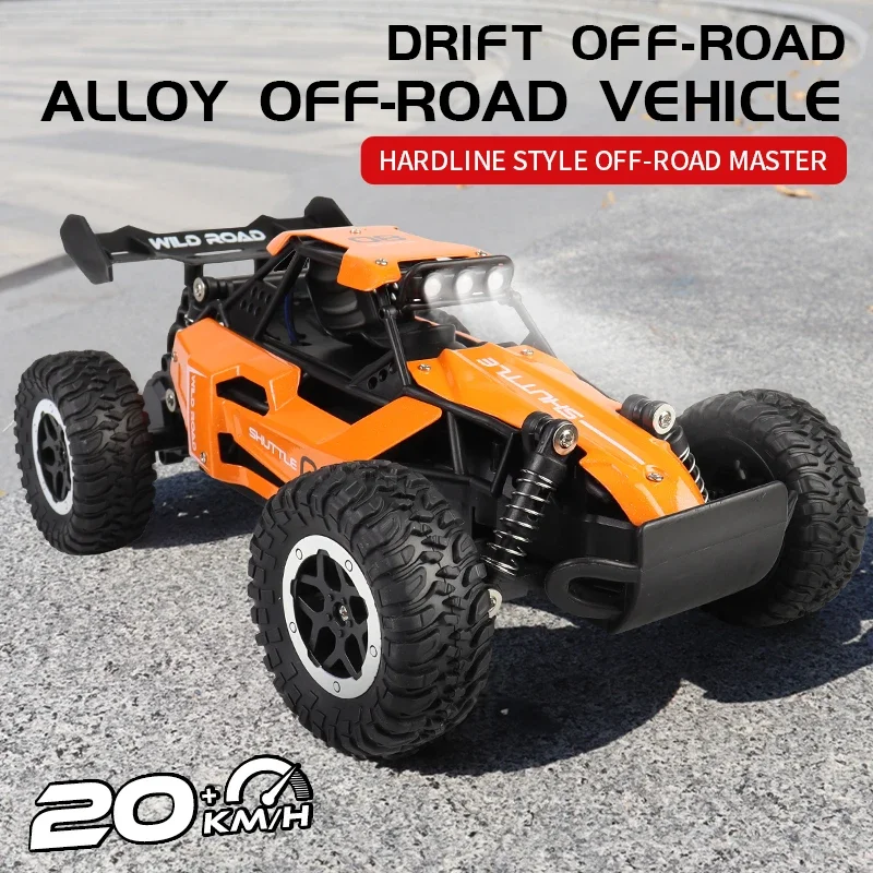 1:16 Alloy RC Car 20KM/H, 2WD 2.4G Remote Control Off-Road Truck, Shock Absorbers & LED Lights, Drift Racing Toy Gift for Boys view 3