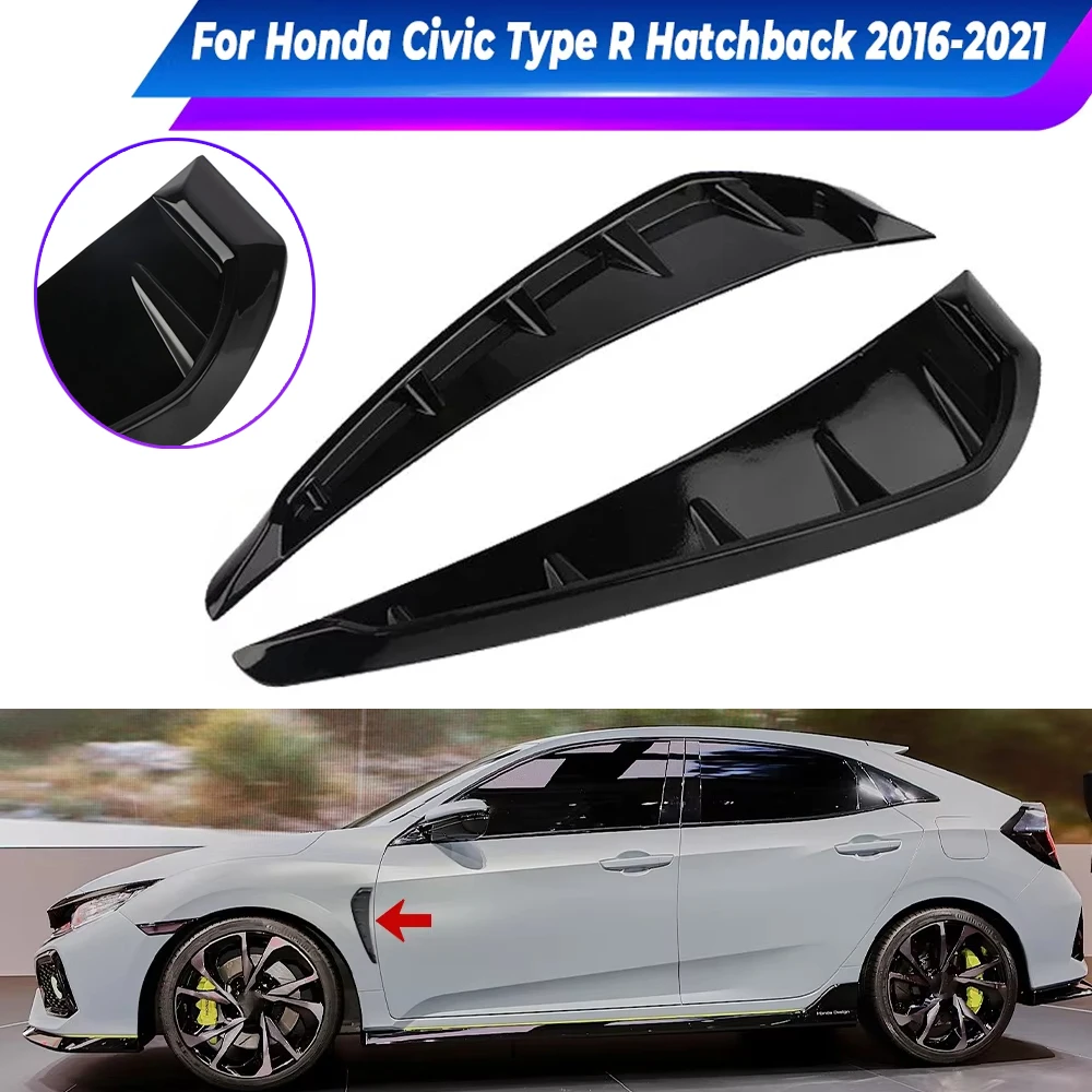 

Car Air Flow Side Vent Trim Shark Grill Decorative Sticker For Honda Civic Type R Hatchback 2016-2021 ABS Exterior Accessories