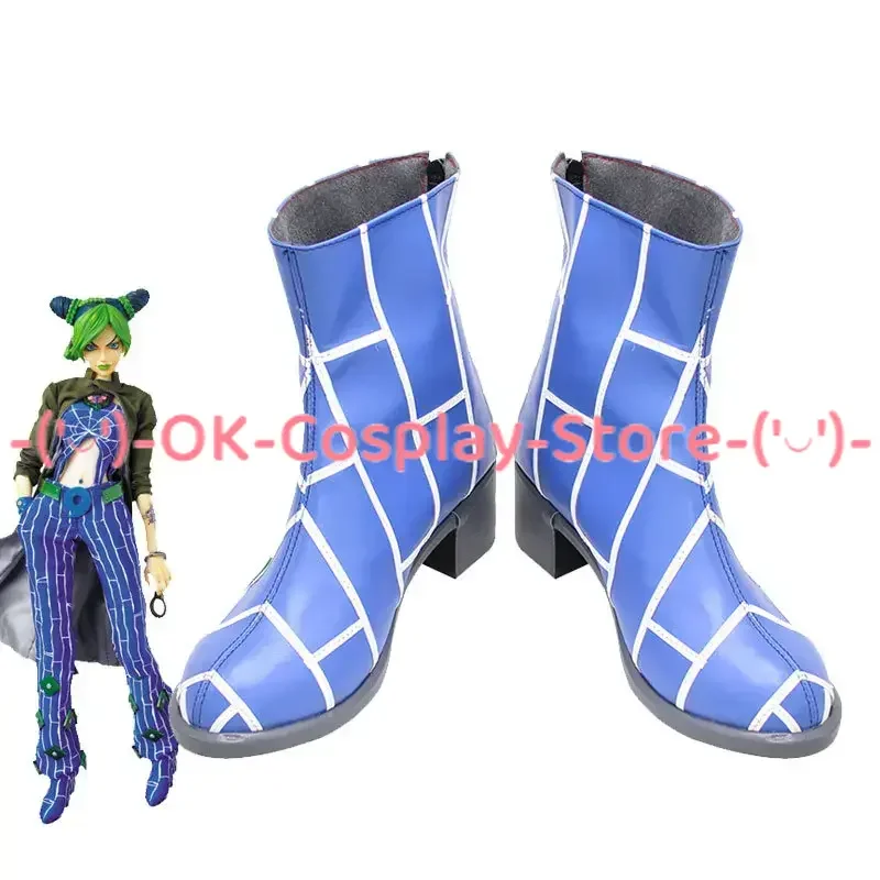 Anime JoJo's Bizarre Adventure Cujoh Jolyne Cosplay Shoes PU Leather Shoes Cosplay Prop Halloween Boot Custom Made