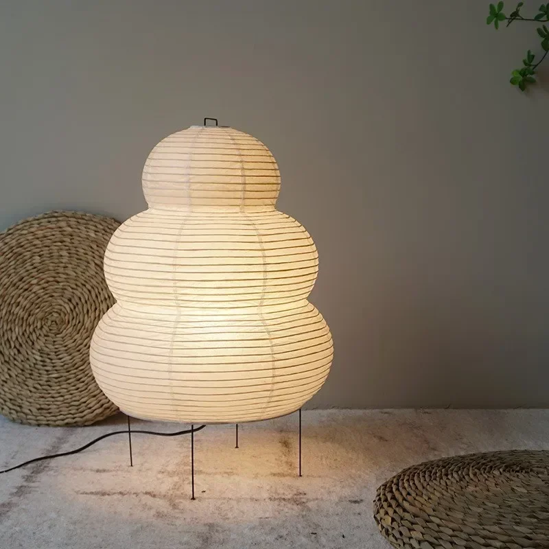 Japanese Wabi-sabi LED Rice Paper Floor Lamp for Bedroom Bedside Living Room Study Minimalist Table Lamps Home Decor Lighting