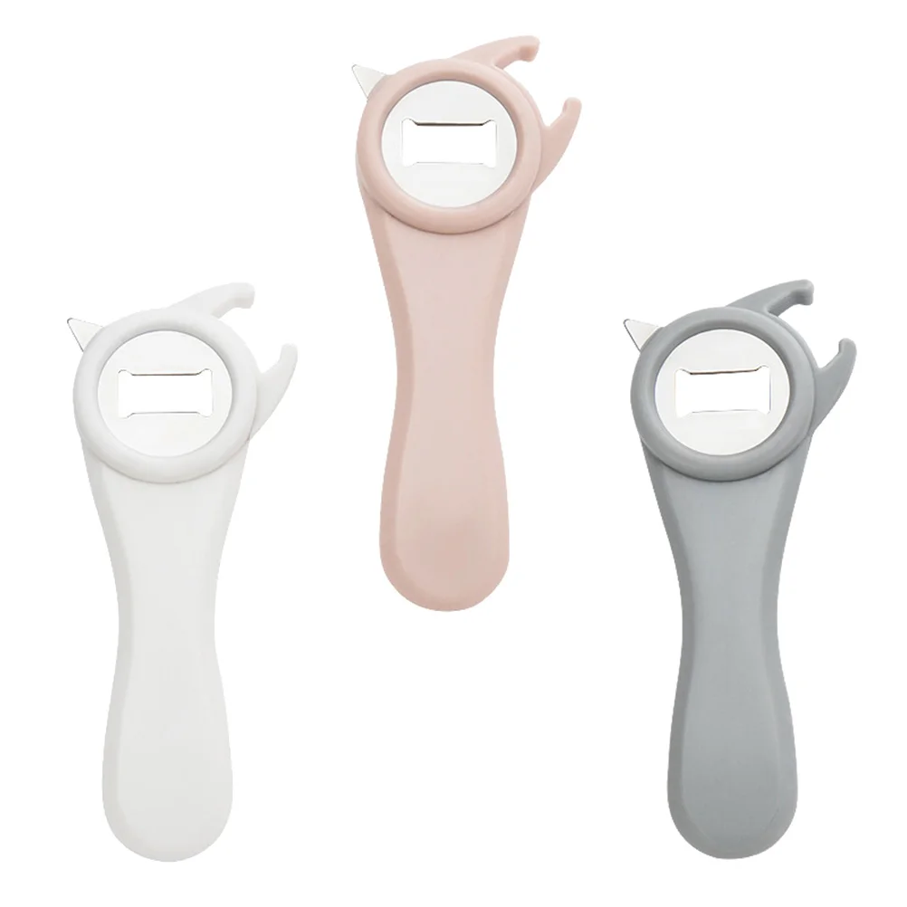 

3pcs Stainless Steel Bottle Opener Multipurpose Jar Can Opener Portable Lid off Gripper (Mixed Colors)