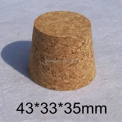 43*33*35mm Lab Wooden Corks Test Tube Stoppers Tea Jar Cover Wine Glass Bottle Plugs for School Experiment or household