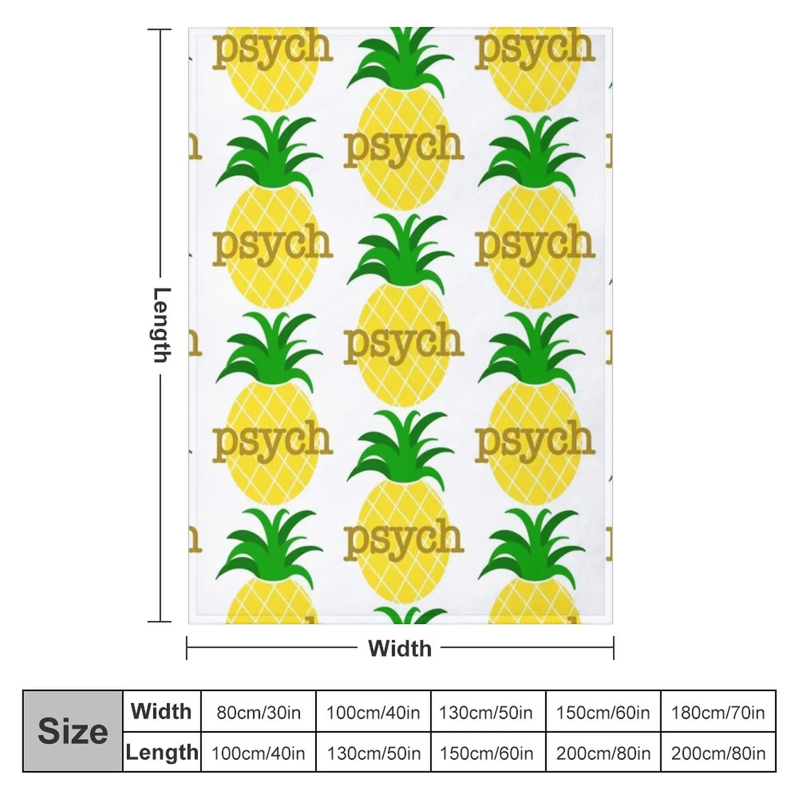 Psych Pineapple Throw Blanket Blankets For Baby Blankets For Bed Fashion Sofa Blankets anime