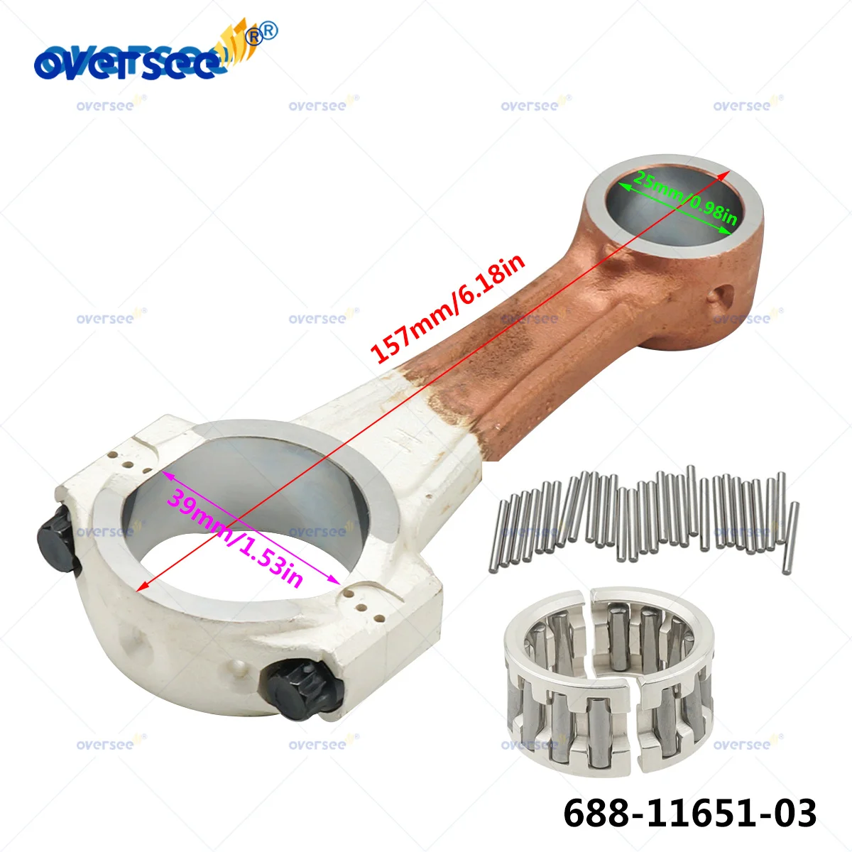 Oversee 688-11650-00 Connecting Rod For Yamaha Outboard Engine 48HP 85HP 75HP With 93310-730V8;93603-21111；688-11650-00