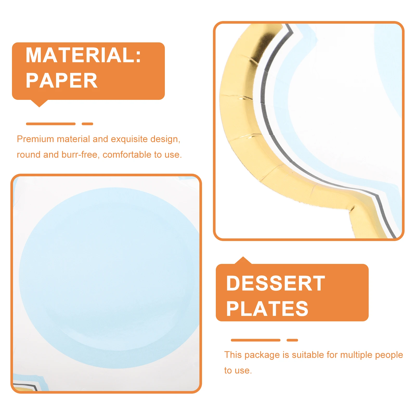 

20pcs Floral Paper Disposable Dessert Plates Cake Appetizer Plates Lightweight Premium For Party Tropical Restaurant Home Use