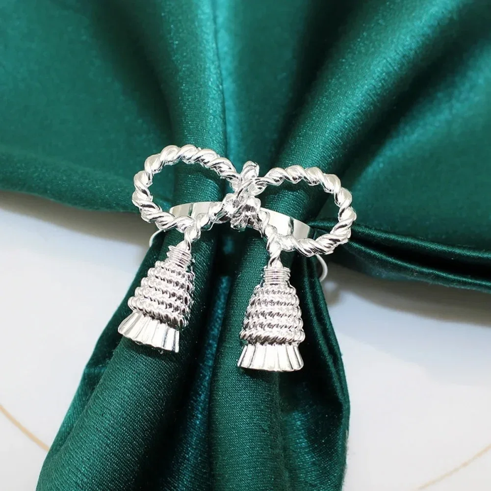 Table Decor Bow Napkin Rings Christmas Dinners Elegant Table Decor For Events Reusable Set Creative Bow Design