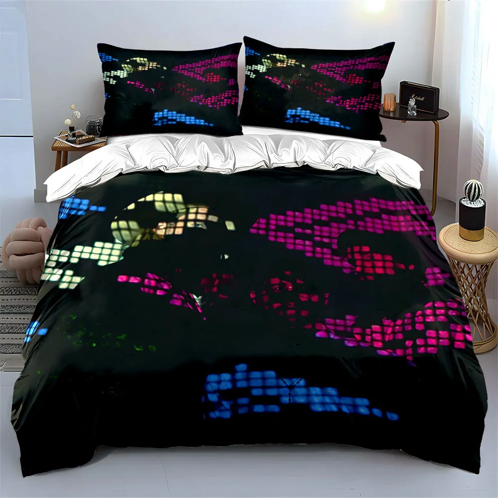 

"Colorful Light Projection Set" Bedding Set with 1 Duvet Cover 2 Pillowcases Single Double King Queen, Gift
