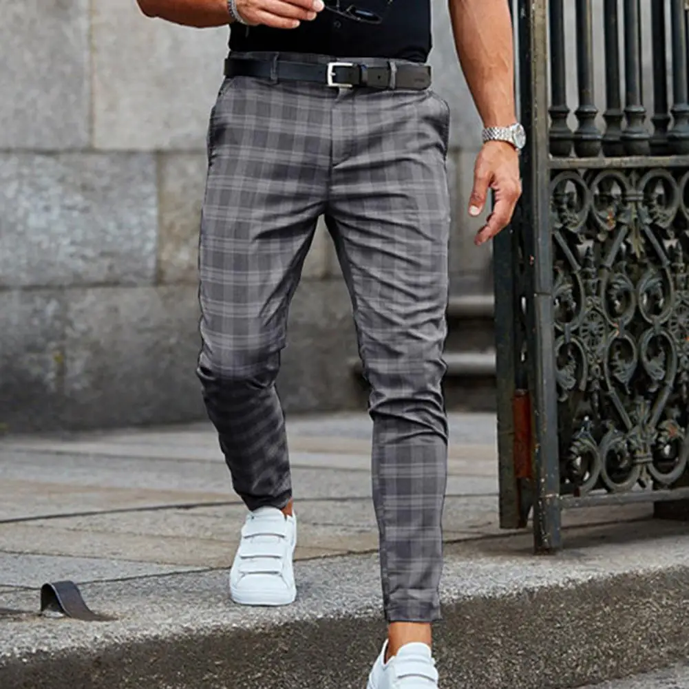 Men Trousers Plaid Loose Autumn Winter Vintage Checkered Pattern Pants Male Summer Casual Long Pant Streetwear Men Clothing