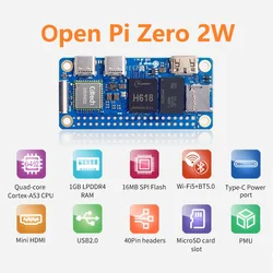 Orange Pi Zero 2W (1G/2G/4G LPDDR4 RAM) H618, 4xARM Cortex-a53 Up to 1.5GHz,WiFi5&BT5.0 Support Expansion,Ethernet,Mini HDMI,USB