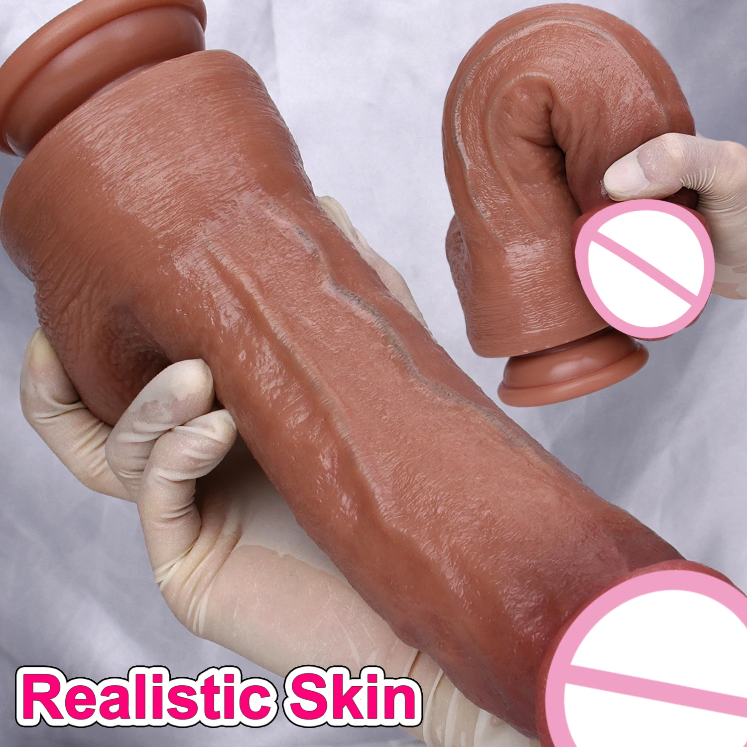 Realistic Veins Skin Feel Big Dildo Vaginal Masturbation Soft Double Penis Sex Toy for Women Suction Cup Thick Glans Anal Dick