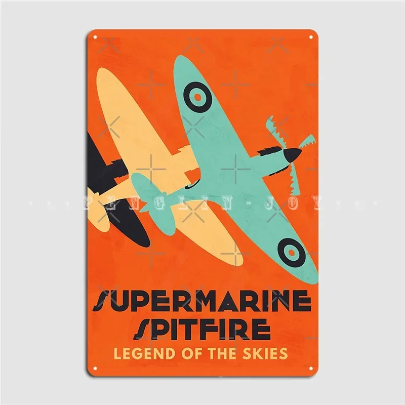 Supermarine Spitfire Metal Plaque Poster Cinema Garage Living Room Custom Plaques Tin Sign Poster