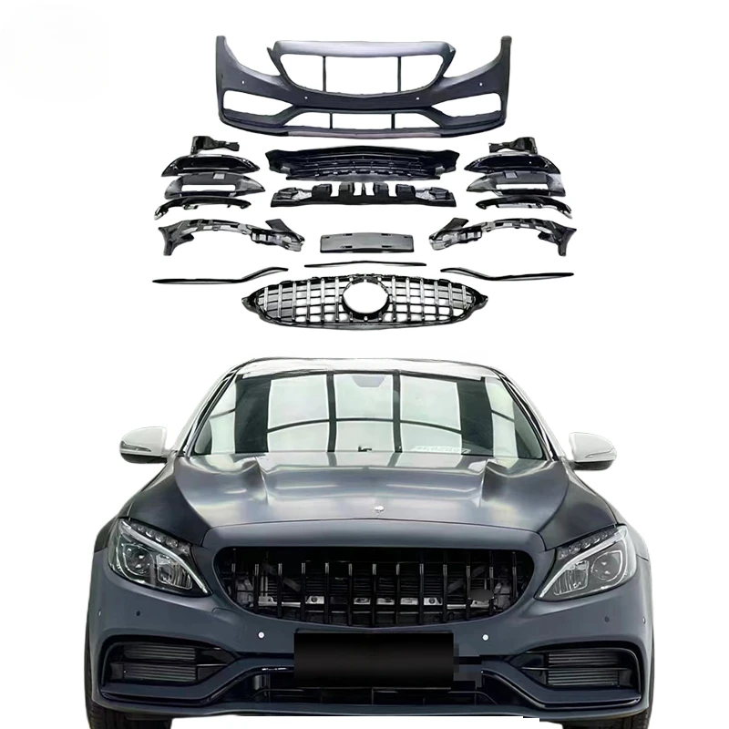 

Wholesale Car bumpers For Mercedes W205 C-class facelift C63 amg bodykit front bumper GT car Grille