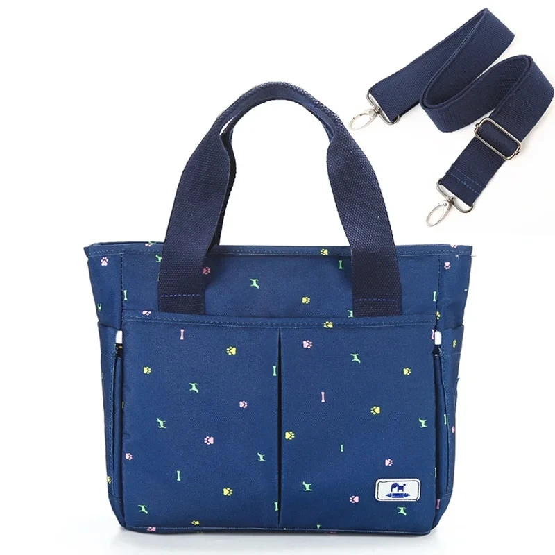 Bolso de hombro con patrón de impresión Simple para mamá, organizador de pañales para cochecito de niños, bolsa multifunción para recién nacidos,