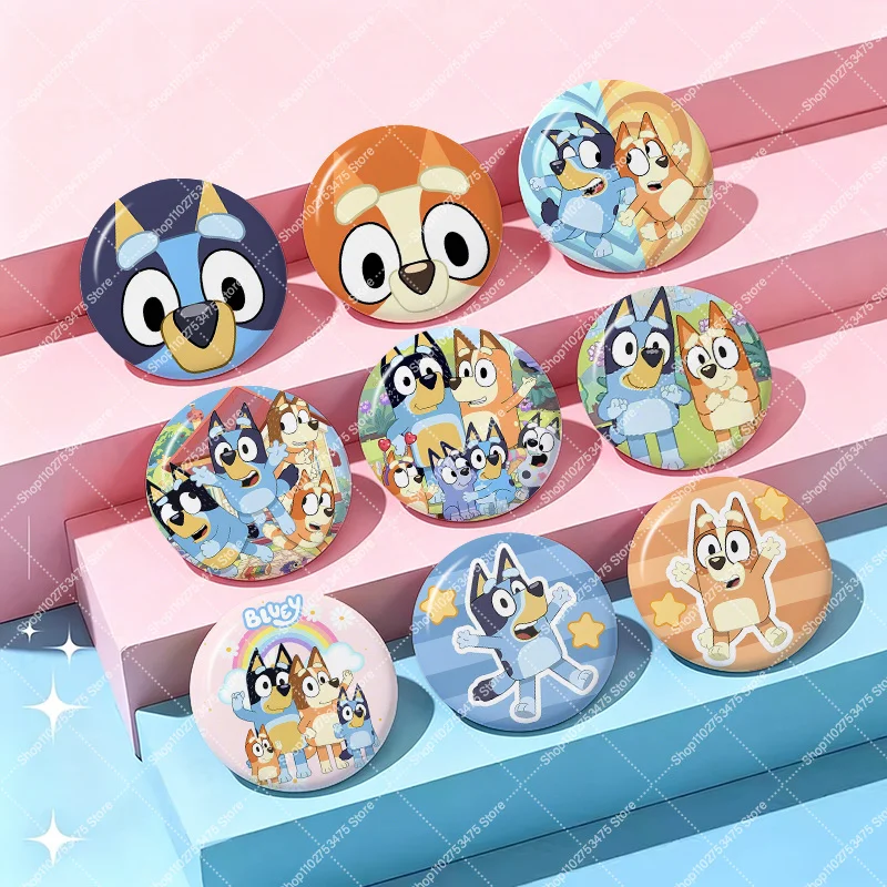 

1/5/10PCS Kids Anime Creative Badge Accessories Pins Set Blueyi Bingos Cartoon Cute Brooches Bag Decor Classic Toy Birthday Gift