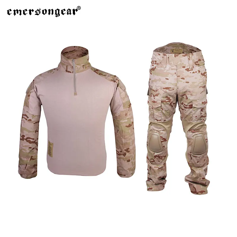 Emersongear 전술 2 세대 전투복, 훈련 셔츠 바지 유니폼 세트, 에어소프트 사냥 하이킹, 야외 MCAD EM6970 