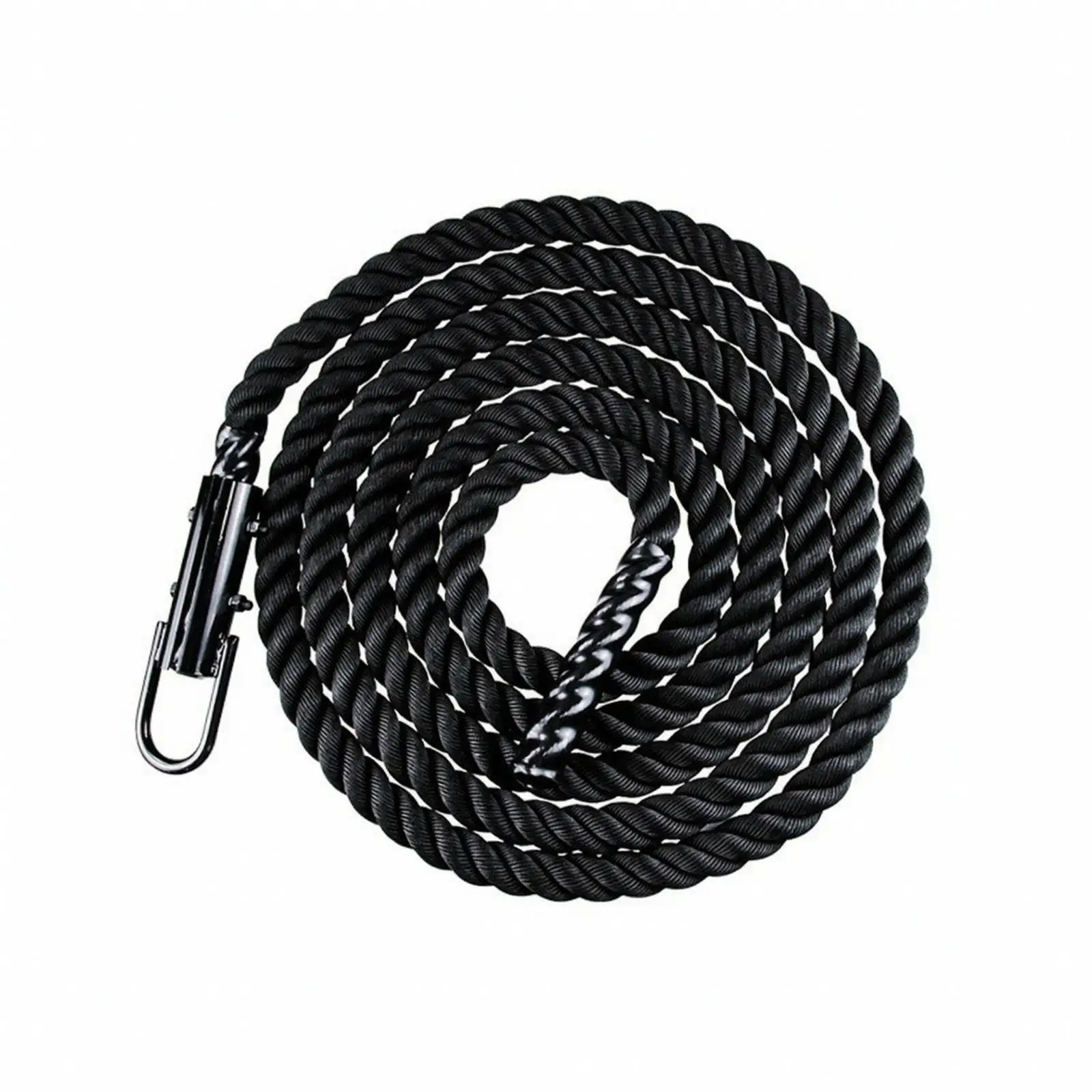Durable Polyester Climbing Rope 12mm with Metal Hook for Outdoor Obstacle Course and Upper Body Exercise Equipment for Home Gym