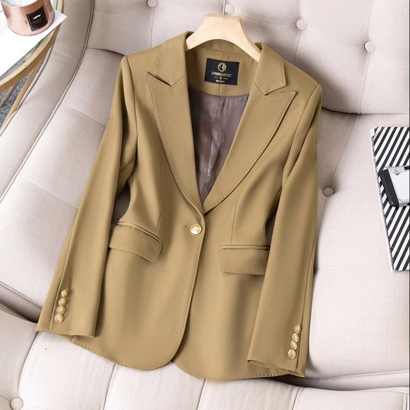 2024 New High Quality Spring Autumn Ladies Blazer Jacket Women Long Sleeve Business Work Wear Formal Coat Female Outerwear 4XL