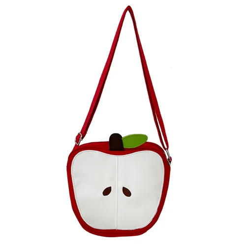 Bolsos de hombro divertidos de dibujos animados de frutas lindas para mujer, monederos para teléfono móvil con manzana y pera