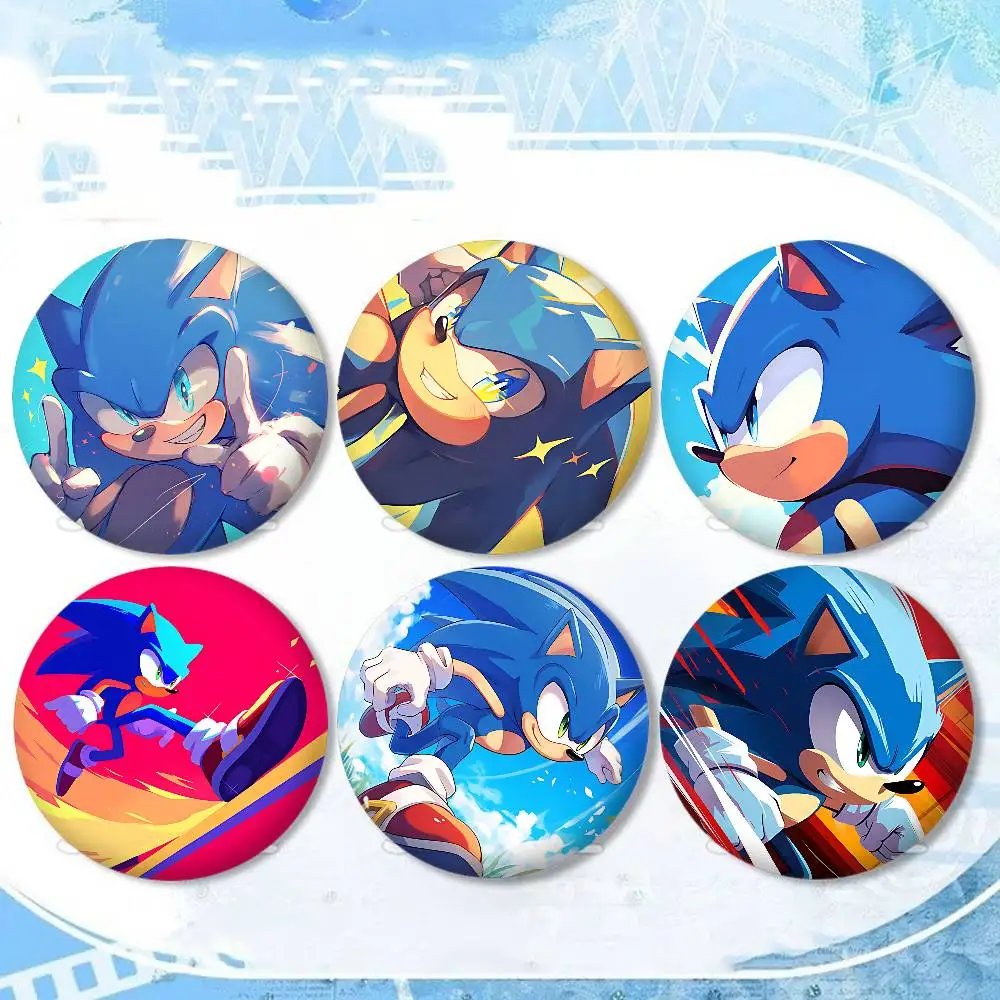 S-Sonic Badges Creative Tinplate Soft Button Pins Animal Icon Brooch Lapel Backpack Badge Accessories Pin