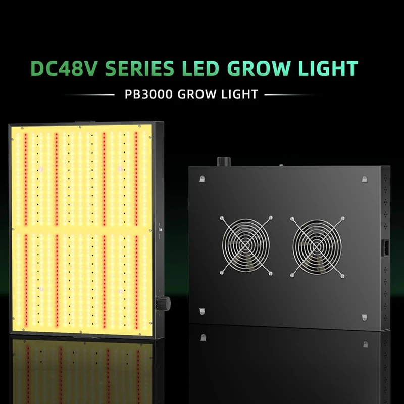 TKOH-300W PB3000 LED Grow Light Full Spectrum With Dimmable Silent Fan For Indoor Plants Flower Vegetable Seedling Lighting