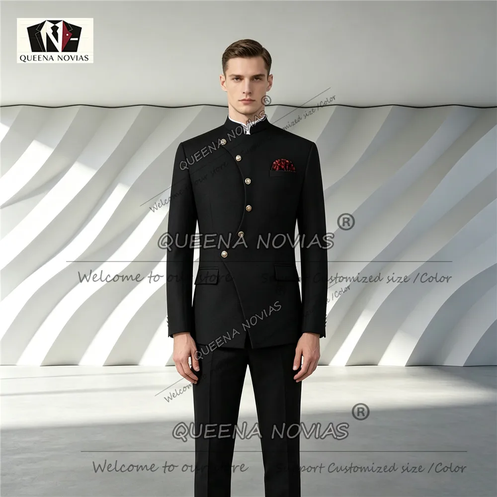 Unique Design Suits Men For Wedding Single Breasted Jacket Pants 2 Piece Set Jacket Pants Customized Groom Tuxedo Male Clothing