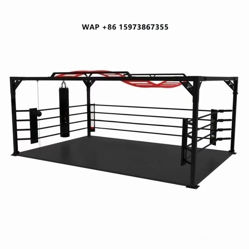 New Multi Function Boxing Ring With Hanging Boxing Bag Track Fitness Training Customized