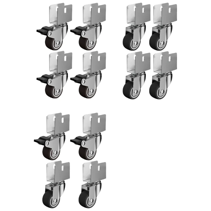 New 4Pcs 1.5inch Universals Swivels Casters Replacement Heavy Duty Furniture Wheel Castor Quiet Trolley Wheel Easily Install