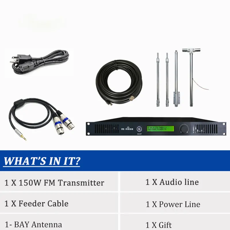 15M Feeder Cable Dipole Antenna Professional Fm 150W Radio Transmitter Kit 150 Watts