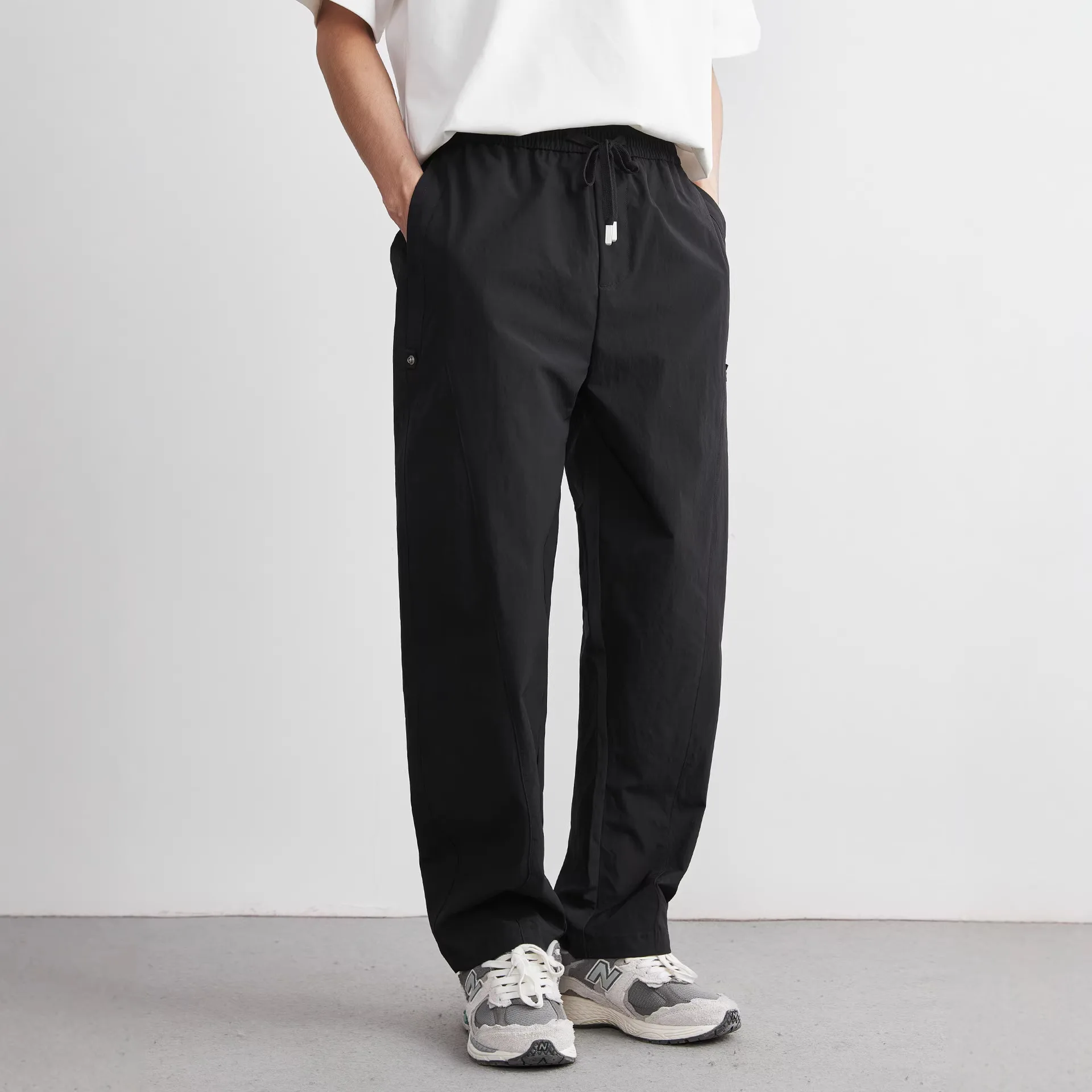 

Ice Silk Straight Leg Casual Pants Thin Qui Dry Men's Bending Knife Pants Spring 2026 Faion Urban American Sle Breathable