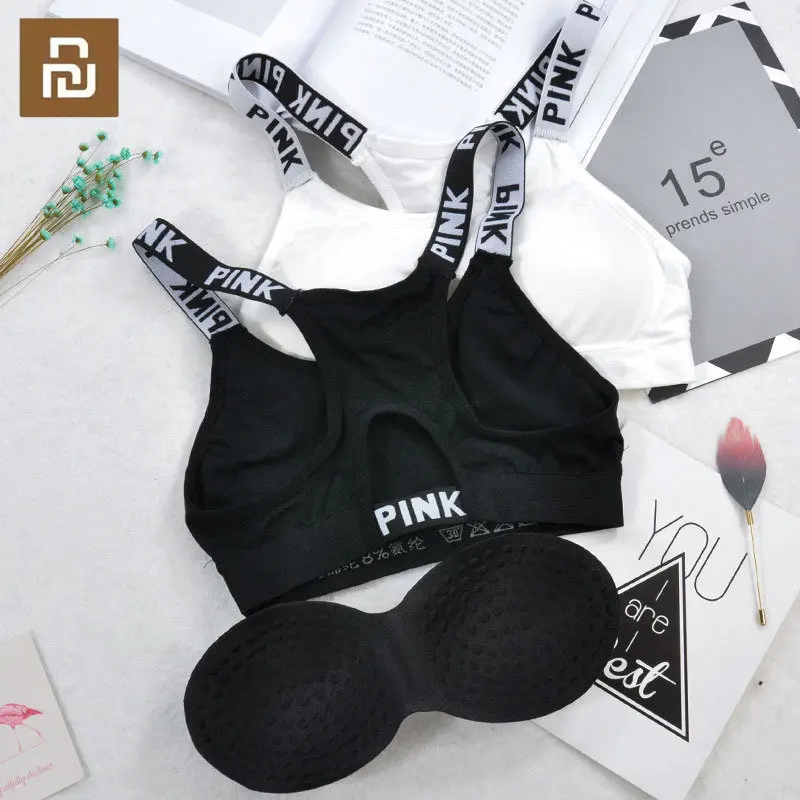 Youpin-Sujetador deportivo de Yoga para mujer, ropa interior Sexy a prueba de golpes, camiseta sin mangas, transpirable, para Fitness, correr, gimnasio