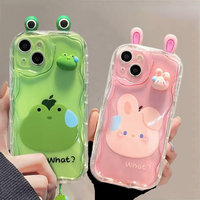 Case Cover For Xiaomi Poco X7 PRO M7 F7 Pro F7 Ultra 15 Ultra 5G X3 M3 X5 X6 M6 F6 Pro 11 Lite 3D Frog Rabbit Ear Chain Silicone