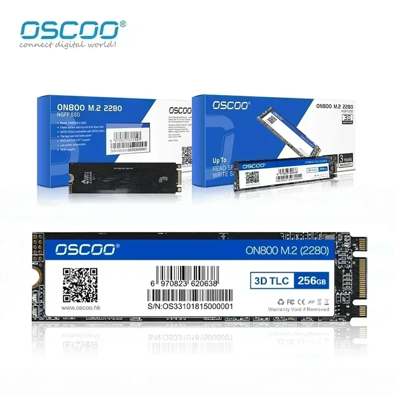 OSCOO ON800 M.2 2280 NGFF SSD 128 ГБ 256 ГБ 512 ГБ 1 ТБ жесткий диск Sata 6 Гбит/с 560 МБ/с для чтения твердотельного накопителя для ноутбука SSD