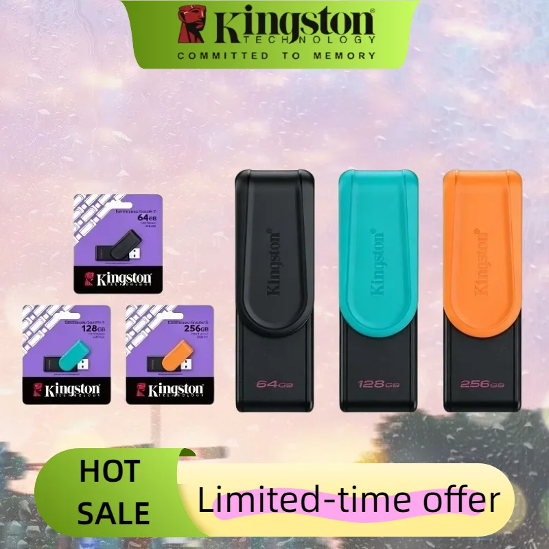 Kingston DataTraveler Exodia S USB Flash Drive 64GB 128GB 256GB USB 3.2 Gen 1 Pen Drive Black DTXS Flash Drive for Computer