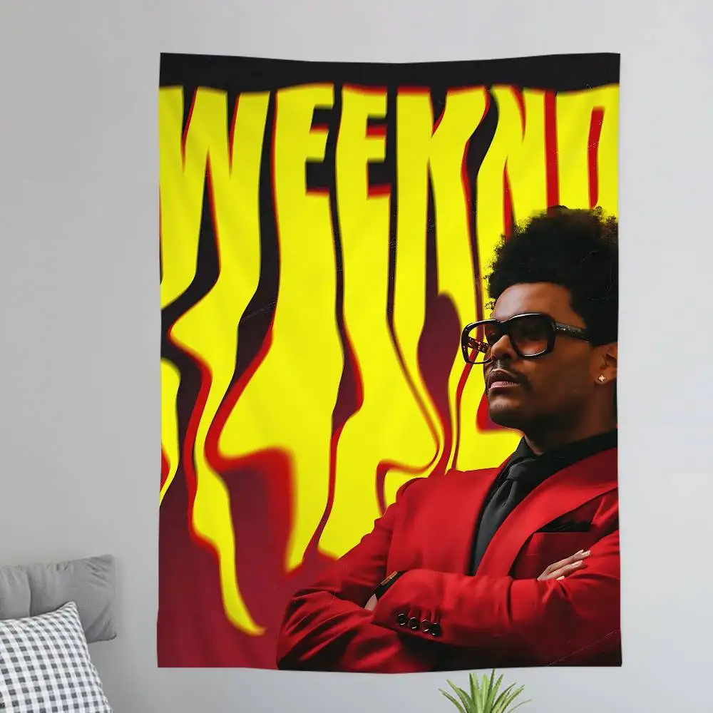 Pop Rap Hip Hop Singer The W-Weeknd Printed Large Wall Tapestry Indian Buddha Wall Decoration Witchcraft Bohemian Hippie Wall