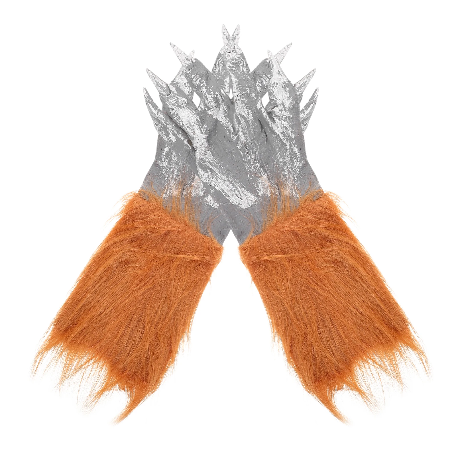 

Werewolf Gloves Scary Bloody Claw Design Halloween Costume Party Accessories Furry Vinyl Gloves Child Adult