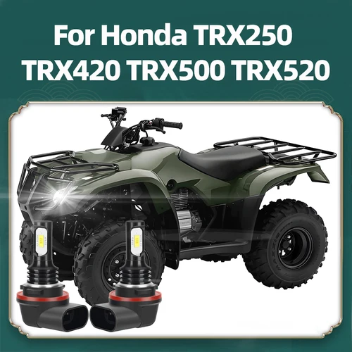 2 uds bombillas LED 34901-HR3-A21 faros para Honda TRX250 TRX420 TRX500 TRX520 izquierda o derecha 12V ATV UTV accesorios 6000K blanco