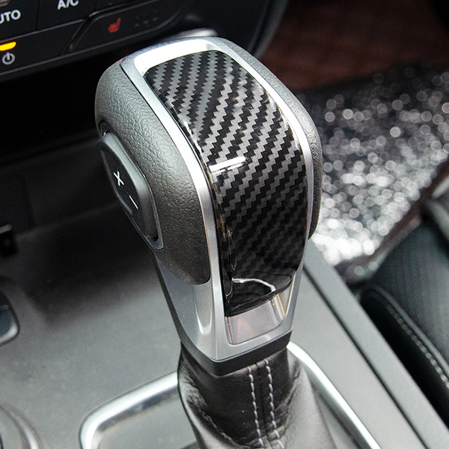 

Car Accessories For Ford Ranger 2023 2024 ABS Carbon Fiber Printed Interior Gear Shift Knob Head Cover Trim 1pcs