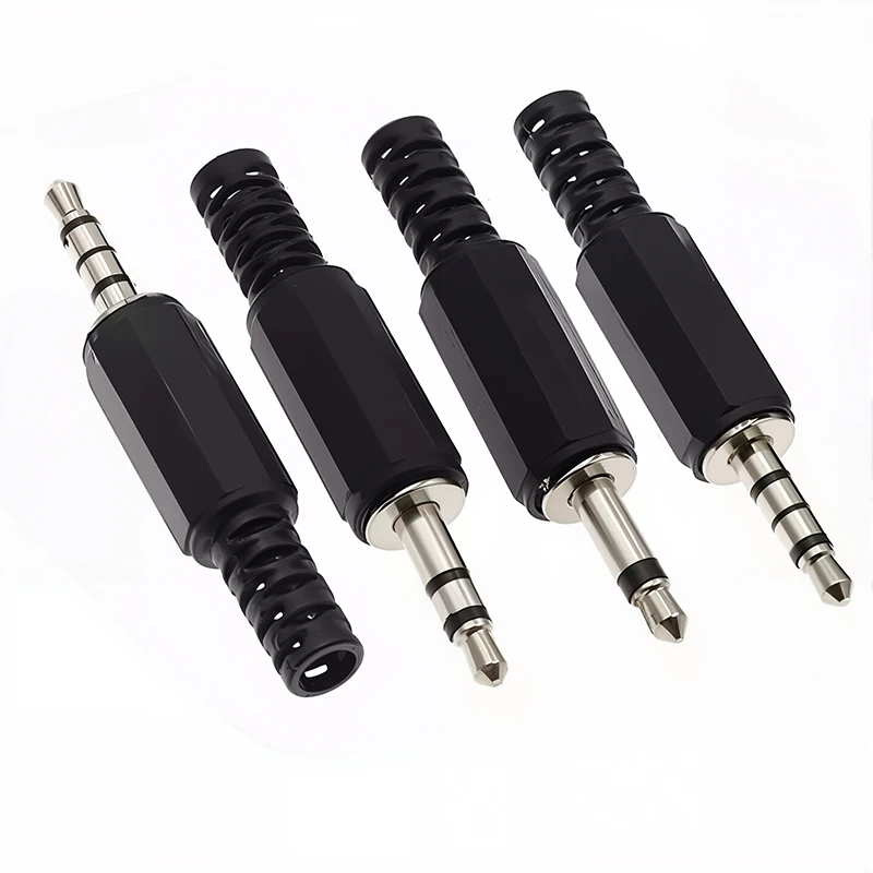 5pcs 2/3/4 Section Adapter Connectors 3.5mm Single Double Channel Stereo Audio Male Plug