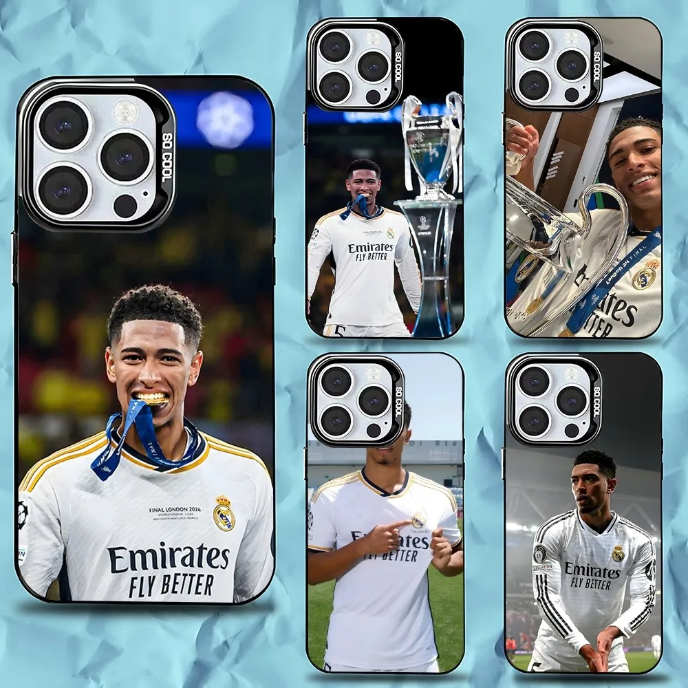 

Football J-Jude Real M-Madrid Phone Case For iPhone 16,15,14,13,12,11,Pro,Max,Plus,Mini,XS,SE Anti Fall Black Matte Hard Bumper